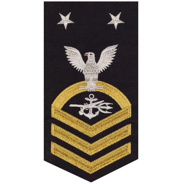 Picture of US Navy Rating Badges E9 Male Rating Special Warfare Operator: Seaworthy Gold On Blue