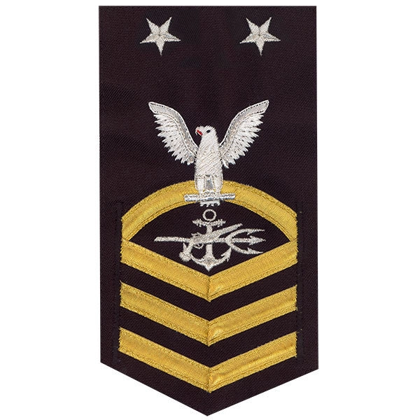 Picture of US Navy Rating Badges E9 Male Rating Special Warfare Operator: Vanchief On Blue