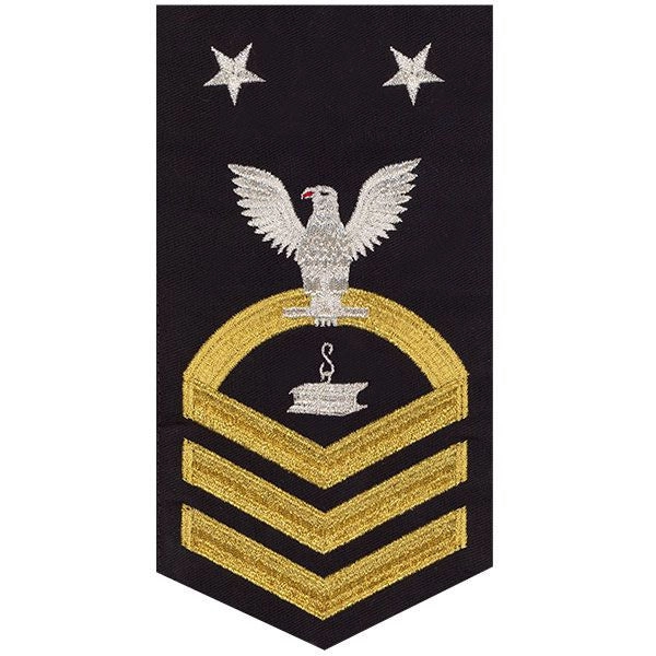 Picture of US Navy Rating Badges E9 Male Rating Steelworker: Seaworthy Gold On Blue
