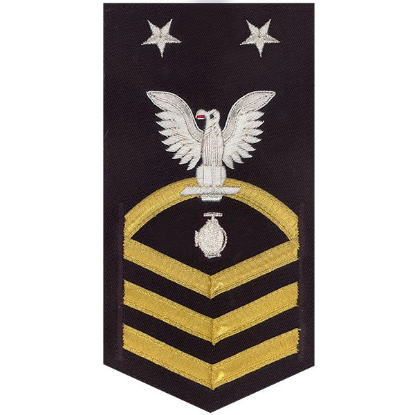 Picture of US Navy Rating Badges E9 Male Rating Utilitiesman: Vanchief On Blue