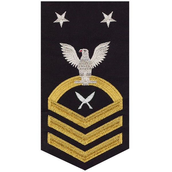 Picture of US Navy Rating Badges E9 Male Rating Yeoman: Seaworthy Gold On Blue
