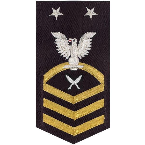 Picture of US Navy Rating Badges E9 Male Rating Yeoman: Vanchief On Blue