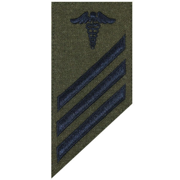 Picture of US Navy Rating Badges Mc E-3 Combo Rate Hospitalman On Green