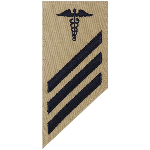 Picture of US Navy Rating Badges Mc E-3 Combo Rate Hospitalman On Khaki