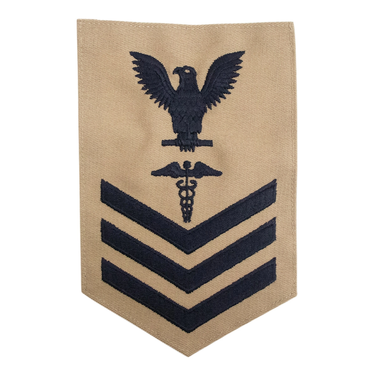 Picture of US Navy Rating Badges Mc E-6 Rate Hospitalman Hm On Khaki: Male
