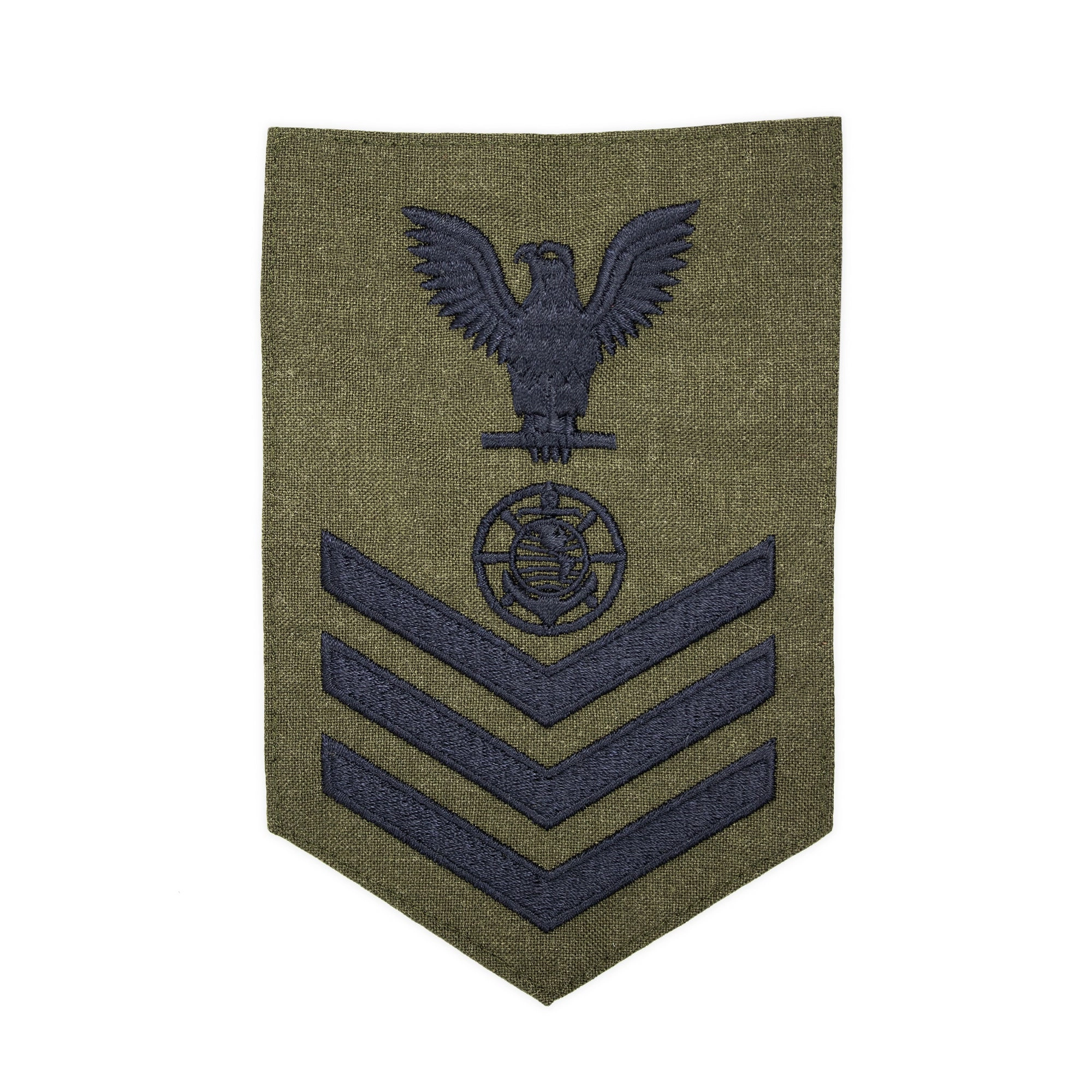 Picture of US Navy Rating Badges Mc E-6 Rate Religious Program Specialist Rp On Green Polywool